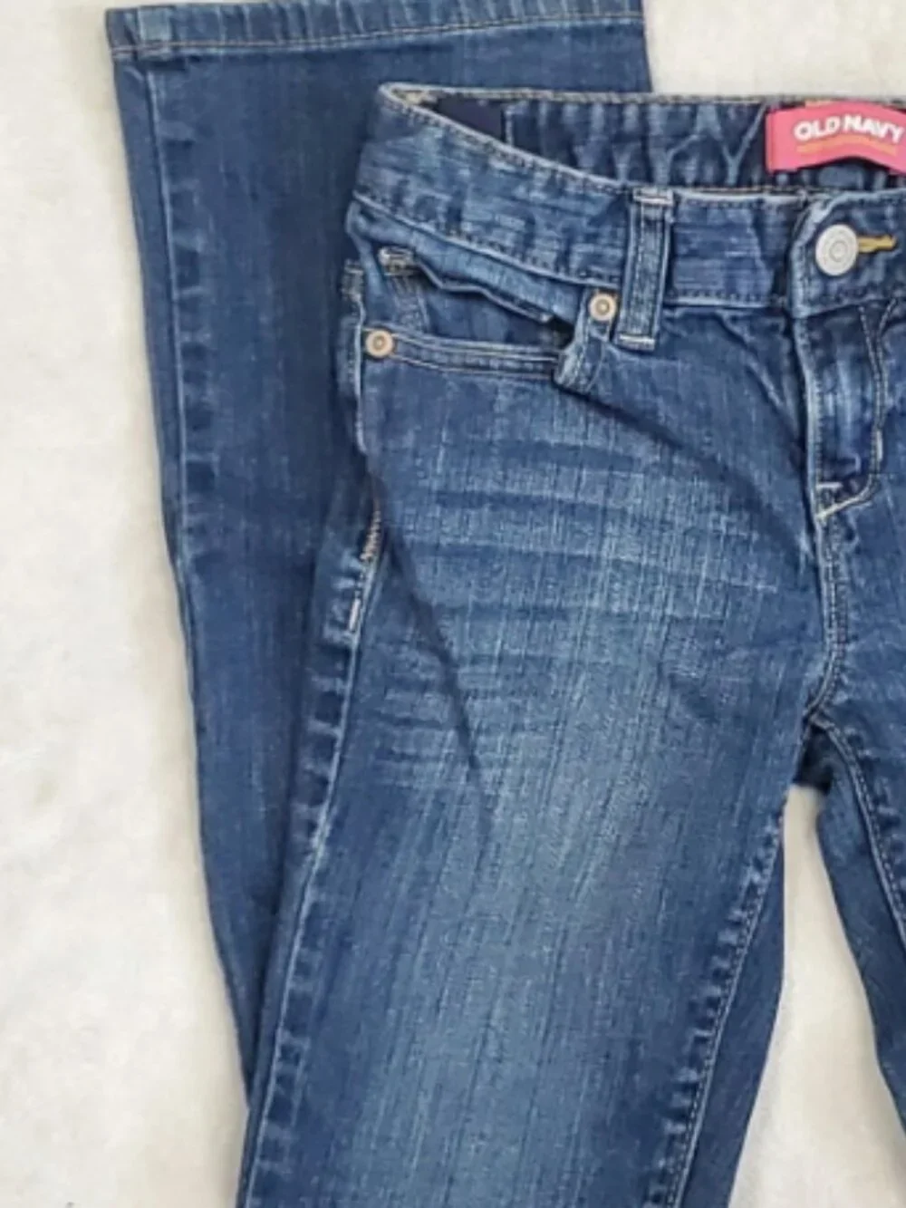 Old Navy Boot Cut Jeans Girls size 8 Mid Rise Gently Preloved Slight flare GUC